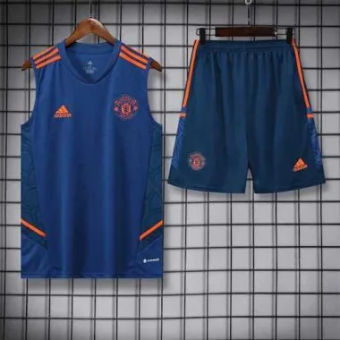22-23 Manchester United vest training suit kit navy blue