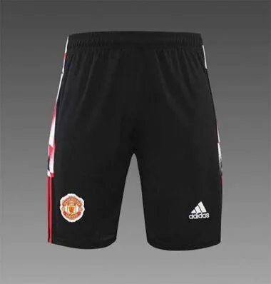 22-23 Manchester United training suit short sleeve kit red black and white color matching