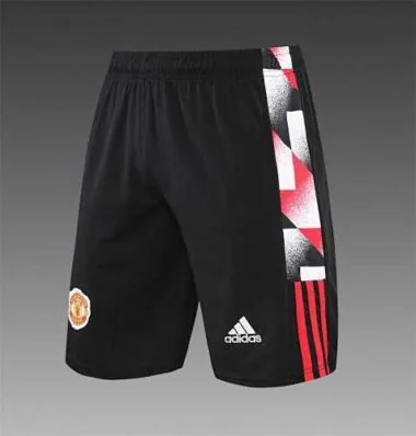 22-23 Manchester United training suit short sleeve kit red black and white color matching