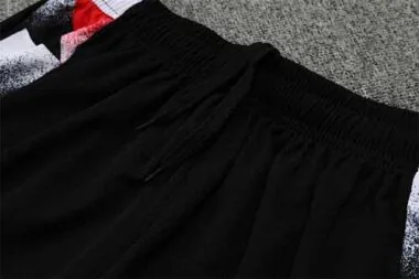22-23 Manchester United training suit short sleeve kit red black and white color matching