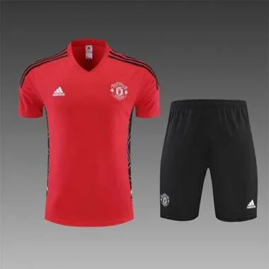22-23 Manchester United Training Suit Short Sleeve Kit Red