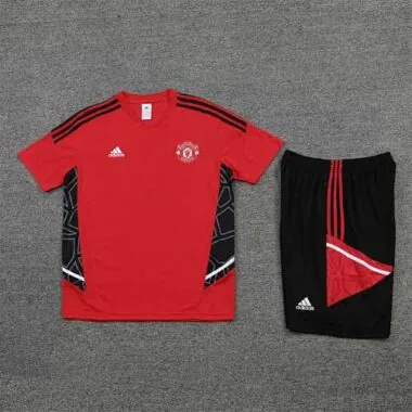 22-23 Manchester United Training Suit Short Sleeve Kit Red