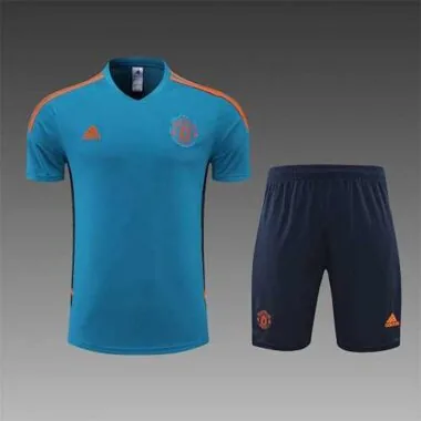 2223 Manchester United Training Suit Short Sleeve Kit Blue