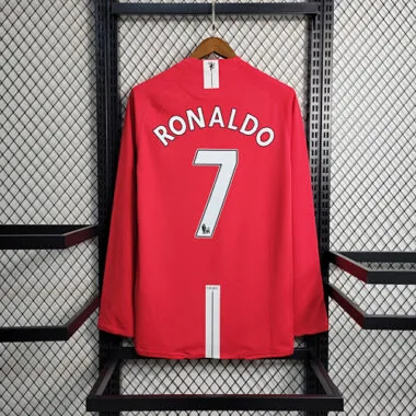 07-08 Manchester United, maglia da casa a maniche lunghe