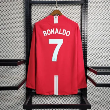 07-08 Manchester United, maglia da casa a maniche lunghe