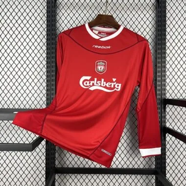 02-04 Liverpool Home Long Sleeves Kit Retro Soccer T-Shirt