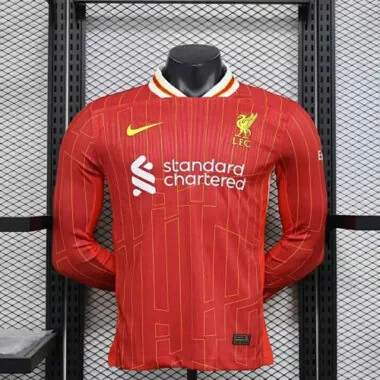24-25 Liverpool Home Long Sleeve Kit Player Version Shirt Football