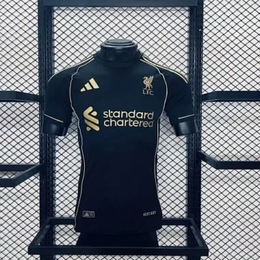 25-26 Liverpool Away Black Kit Player Version Soccer