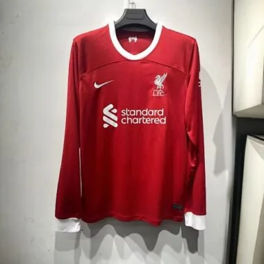 23-24 Liverpool Home Kit Long Sleeve Shirt Soccer Jerseys