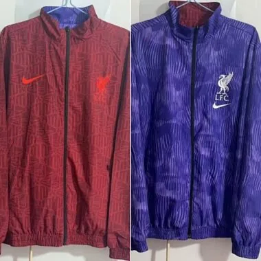 23-24 Liverpool Reversible Windbreaker Red&Purple Double-Sides Jacket Best Jerseys