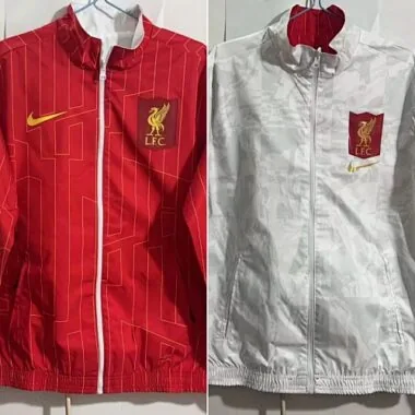 23-24 Liverpool Reversible Windbreaker White&Red Double-Sides Jacket Best Jerseys