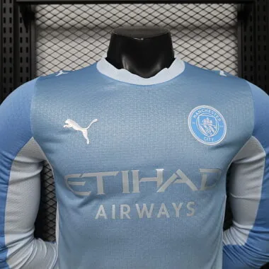 26-27 Manchester City Home Long Sleeves Kit Player Version Soccer T-Shirt