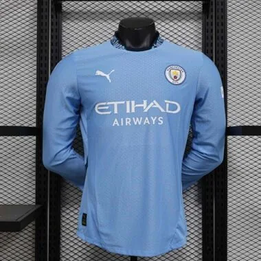 24-25 Manchester City Home Long Sleeve Kit Player Version Shirt AAAAJersey Soccer Yupoo