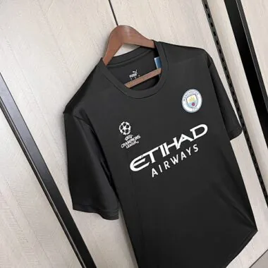 23-24 Manchester City Champion League Black Shirt Football