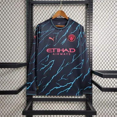 23-24 Manchester City Third away long sleeve size S-4XL Soccer Jerseys