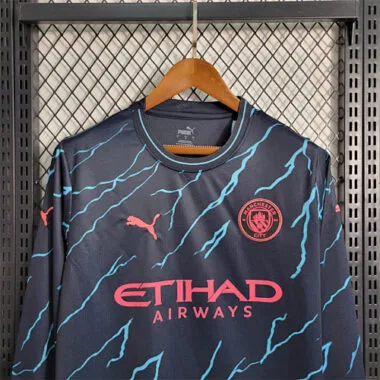 23-24 Manchester City Third away long sleeve size S-4XL Soccer Jerseys