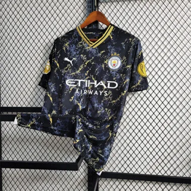 23-24 Manchester City Black Gold Special Edition Size S-XXL