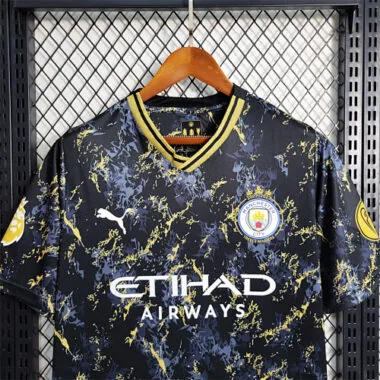 23-24 Manchester City Black Gold Special Edition Size S-XXL