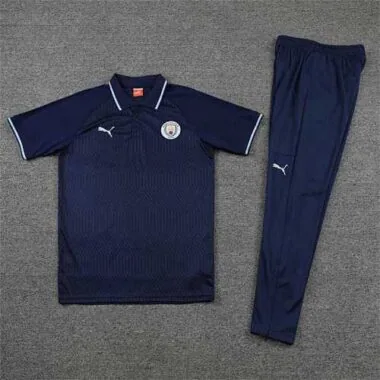 Manchester City Polo deep royal blue stripes