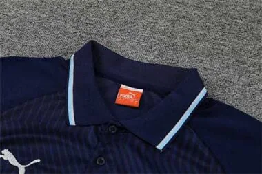 Manchester City Polo deep royal blue stripes
