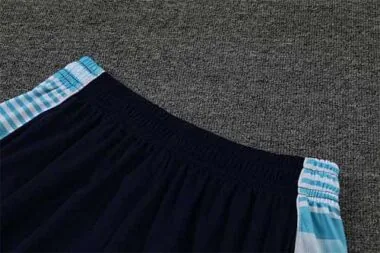 22-23 Manchester City Training Wear Short Sleeve Kit White and Blue Colorblock