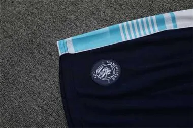22-23 Manchester City Training Wear Short Sleeve Kit White and Blue Colorblock