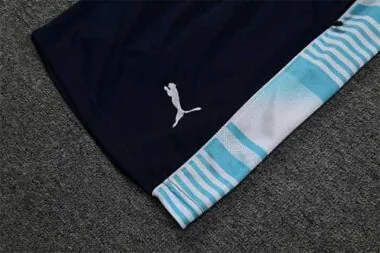 22-23 Manchester City Training Wear Short Sleeve Kit White and Blue Colorblock