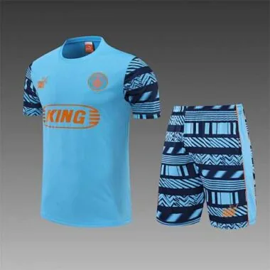 22-23 Manchester City Training Wear Short Sleeve Kit Blue