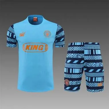22-23 Manchester City Training Wear Short Sleeve Kit Blue