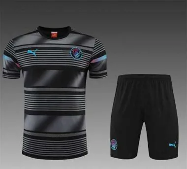 22-23 Manchester City Training Wear Short Sleeve Kit Black