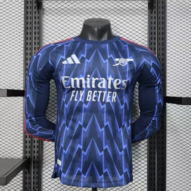 25-26 Arsenal Second Away Kit Long Sleeves Player Version Soccer T-Shirt