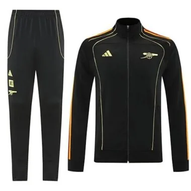 25-26 Arsenal Black Football Tracksuits Long Jacket Suits