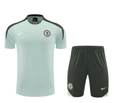 25-26 Chelsea Light Green Training Kits Football Tracksuits