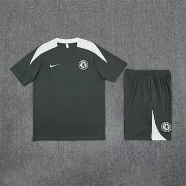25-26 Chelsea Grey Training Kits Football Tracksuits