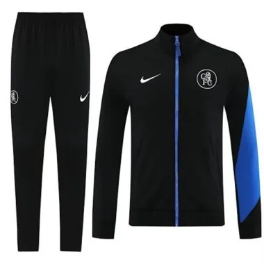 25-26 Chelsea Black Football Tracksuits Long Jacket Suits