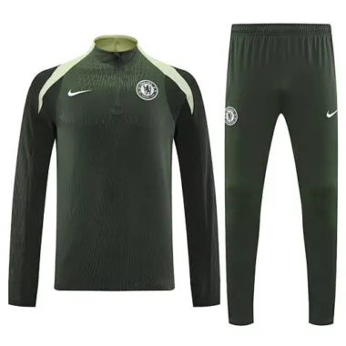 25-26 Chelsea Army Green Training Kits Long Football Tracksuits