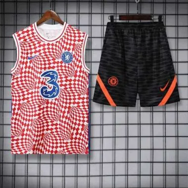 22-23 Chelsea vest training suit kit red and white