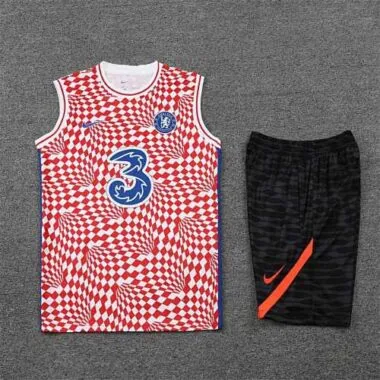 22-23 Chelsea vest training suit kit red and white