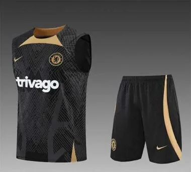 22-23 Chelsea vest training suit kit Black