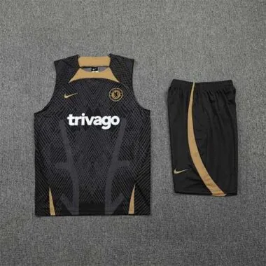 22-23 Chelsea vest training suit kit Black