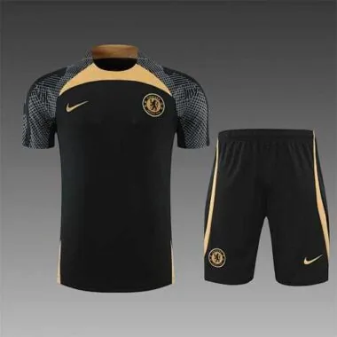 22-23 Chelsea training suit short sleeve kit black