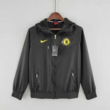 Chaqueta cortavientos Chelsea negra, tallas 22-23