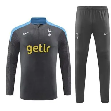 24-25 Tottenham Long Sleeve Deep Grey Training Suits Soccer Jerseys