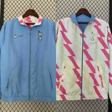 23-24 Tottenham Hotspur Reversible Windbreaker White&Blue Double-Sides Soccer Jerseys For Sale