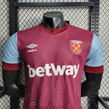 Camisolas de futebol do West Ham para jogos em casa, versões para jogadores, tamanhos S-XXL, 23-24