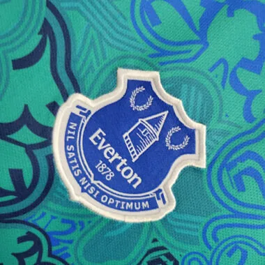 Camisolas de futebol Everton Hummel Edição Limitada 23-24, modelo Shamrock pré-jogo