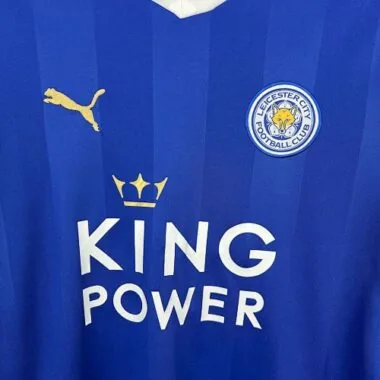 15-16 Leicester City Home Blue Kit Retro Soccer