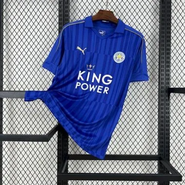16-17 Leicester City Home Blue Kit Retro Soccer