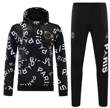 25-26 PSG x Jordan Technical Tracksuit Black Hoodie Suits
