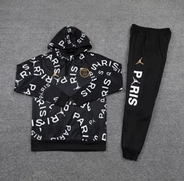 25-26 PSG x Jordan Technical Tracksuit Black Hoodie Suits